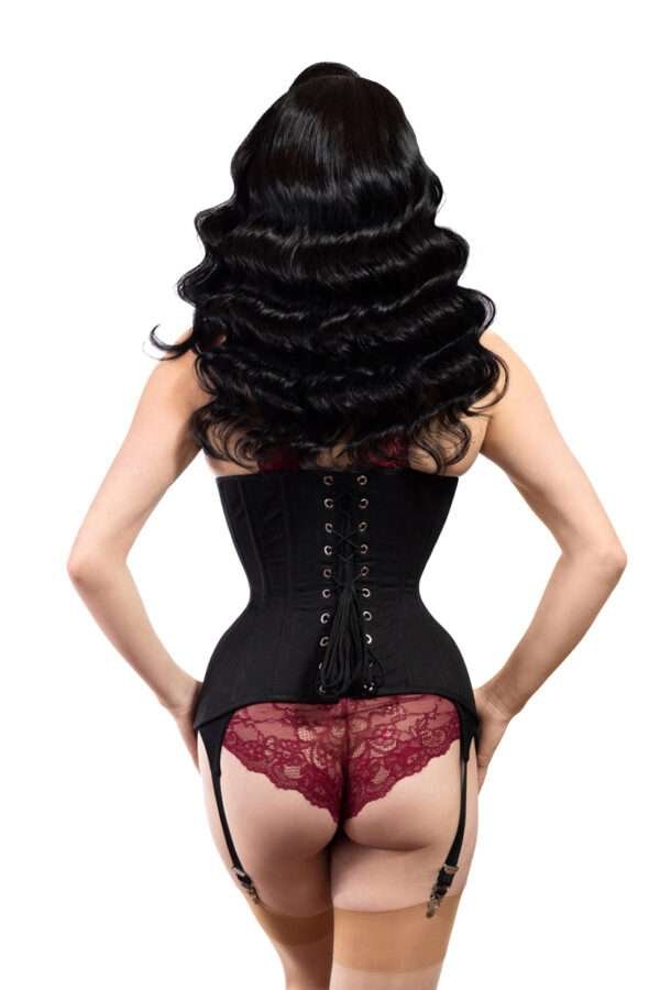 Satin Curvy Corset in Black womencorset.com