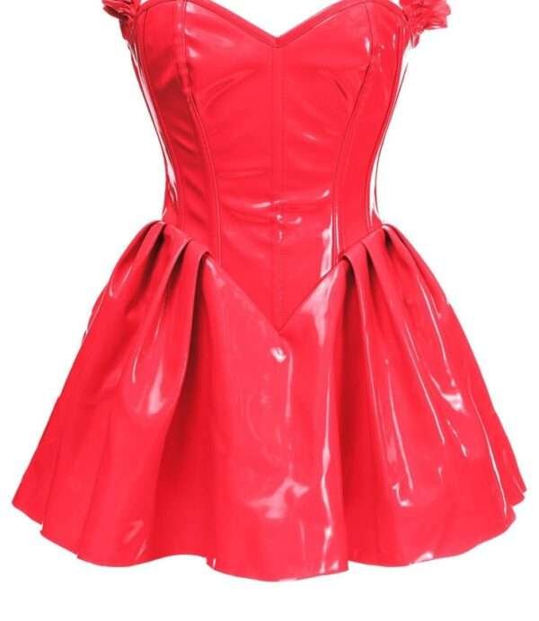 Red PVC corset dress womencorset.com