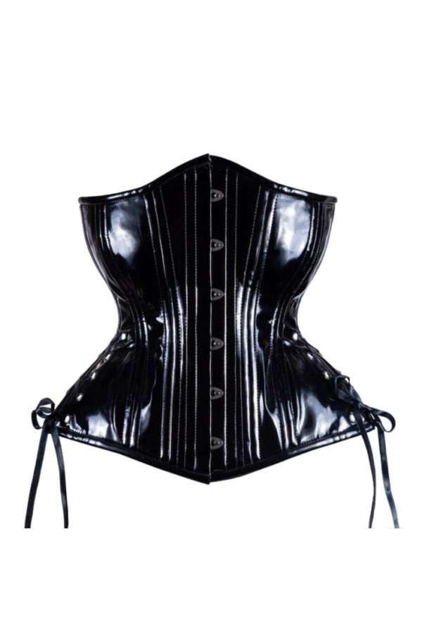 Black PVC Corset, Hourglass Silhouette, womencorset.com