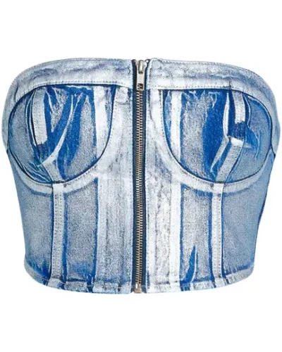 Strapless Denim Corset Tank top womencorset.com