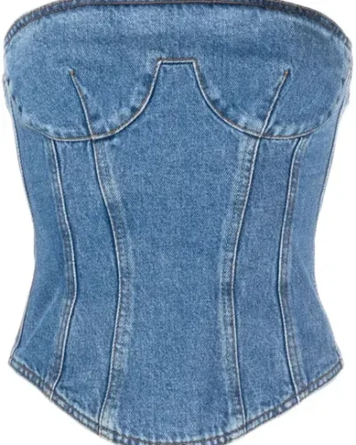 Strapless denim corset top woemncorset.com