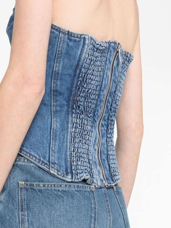 Strapless denim corset top woemncorset.com