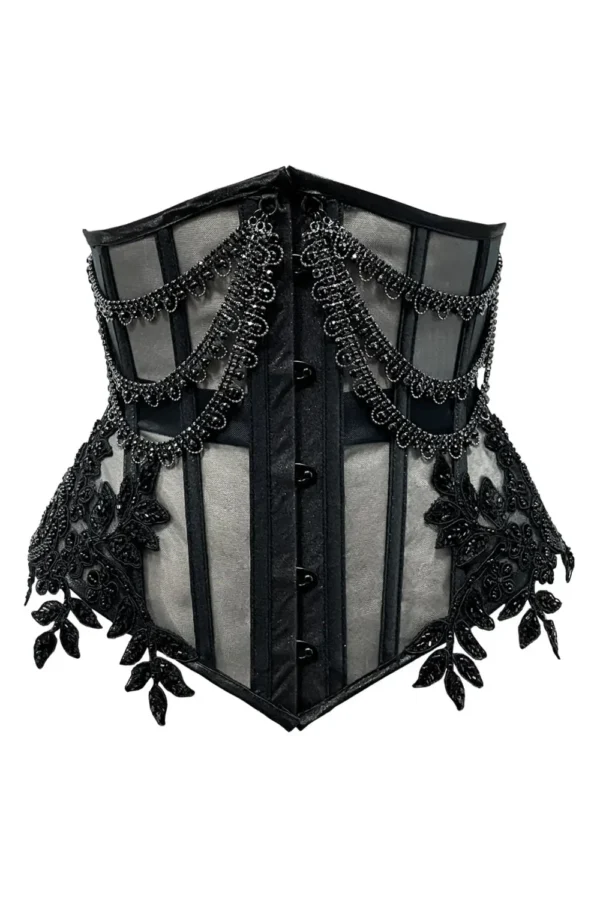 Half mesh beaded corset womencorset.com