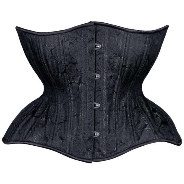 Underbust Plus Size Black Brocade Cupped Corset, Curvy Gemini womencorset.com