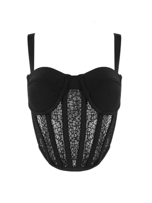 Black Lace Mesh bustier for women womencorset.com