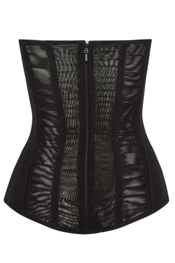 Black Mesh Fabric corset double layered top womencorset.com