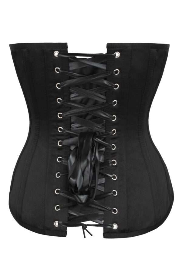 Black Neckline Mesh overbust corset womencorset.com