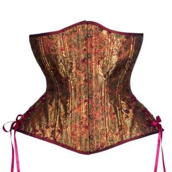 Underbust Plus Size Copper Gold Floral Corset, Curvy Hourglass womencorset.com