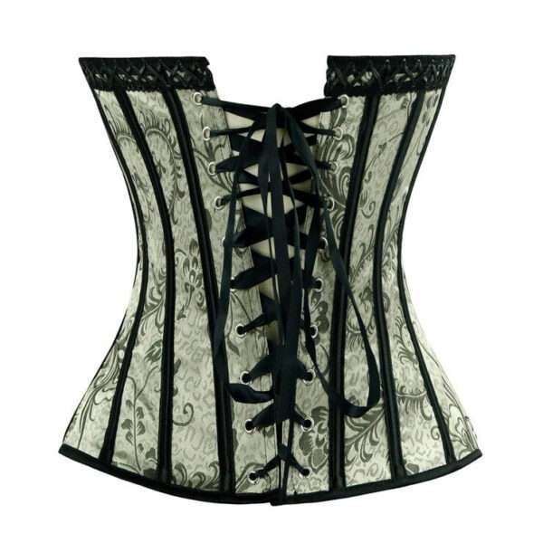 Vintage Gothic Floral Jacquard Strapless Overbust punk Corset Top womencorset.com