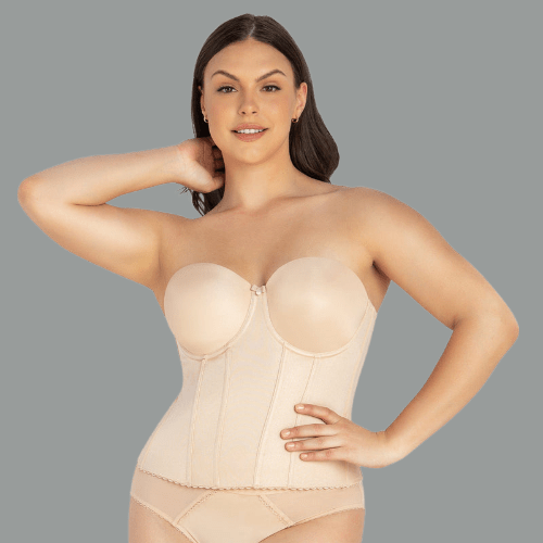 longline bustier,longline corset bra,shapewear bustier,bridal corset shapewear,low back corset shapewear,strapless bustier shapewear