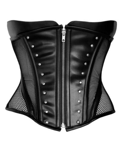 Half gothic fishnet mesh waist cincher corset womencorset.com