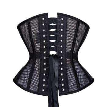 Underbust Plus Size Open Black Mesh Curvy, Hourglass Corset womencorset.com