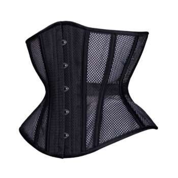 Underbust Plus Size Open Black Mesh Curvy, Hourglass Corset womencorset.com