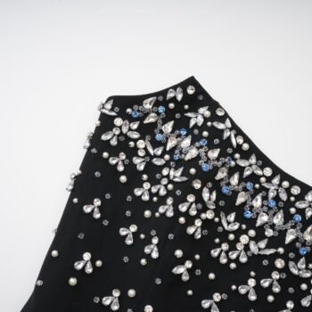 Black fancy embellished corset dress womencorset.com