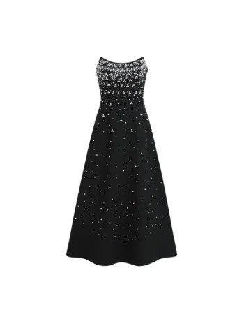 Black fancy embellished corset dress womencorset.com