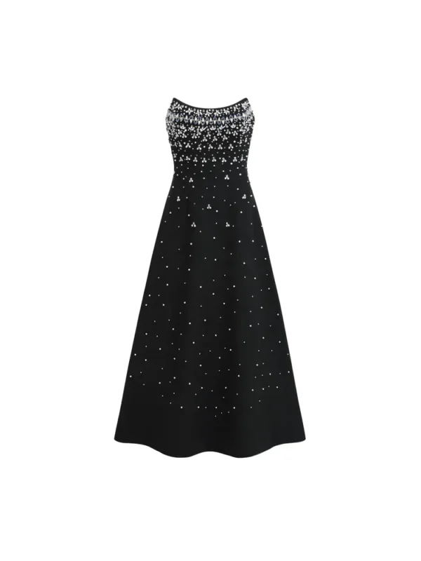 Black fancy embellished corset dress womencorset.com