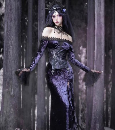 Off shoulder Halloween witch corset dress womencorset.com