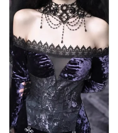 Off shoulder Halloween witch corset dress womencorset.com