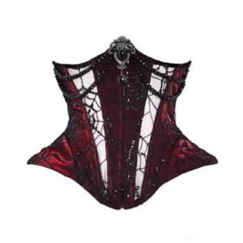 Half bust mesh fabric corset witch