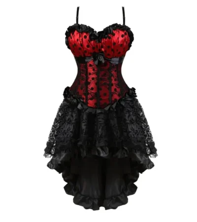 Witch Corset Gothic Steel Boned Overbust Corset Top womencorset.com
