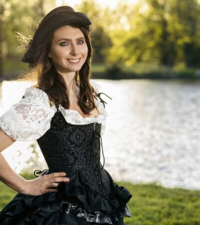 Witch Black Boned Halloween Corset