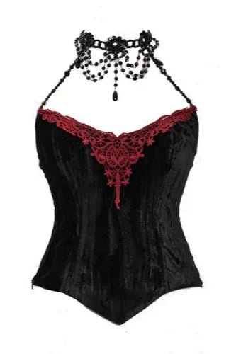 Half bust mesh fabric corset witch