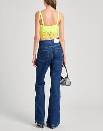 Lime Yellow lace bustier for women womencorset.com