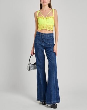 Lime Yellow lace bustier for women womencorset.com
