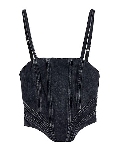 Sleeveless boned bustier denim top for women womencorset.com