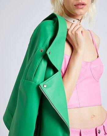 Pink sleeveless underwired bustier leather bustier for women womencorset.com