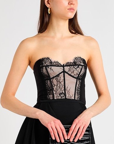 Black lace mesh bustier for women womencorset.com