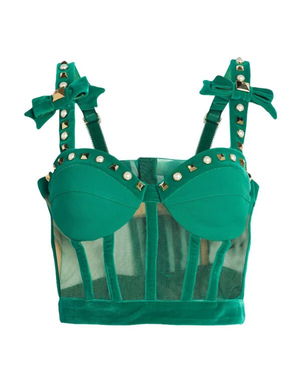 Underwired green bustier for women womencorset.com