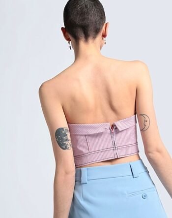 Checkered pattern underwired bustier for women womencorset.com
