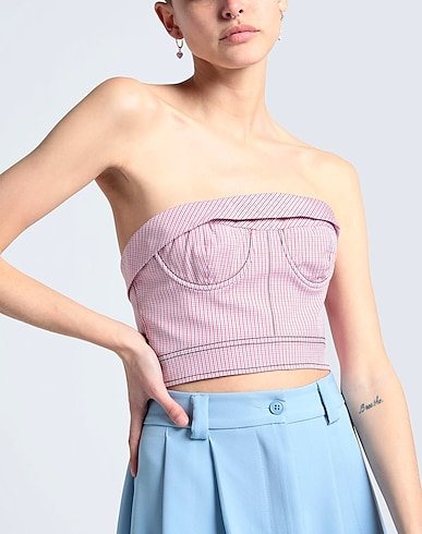 Checkered pattern underwired bustier for women womencorset.com