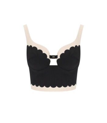 Double layer black butter top bustier for women womencorset.com