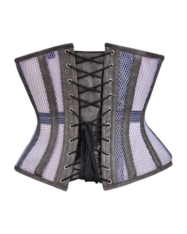 Fishnet mini waist cincher purple half corset womencorset.com