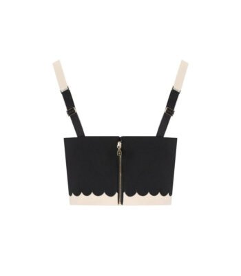 Double layer black butter top bustier for women womencorset.com