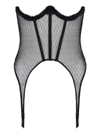 Mesh Under Rib Women Corset With Garters