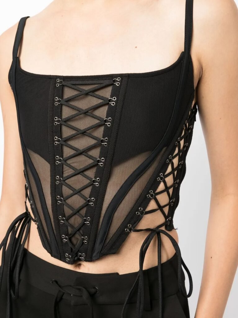Mesh Women Black Corset Top