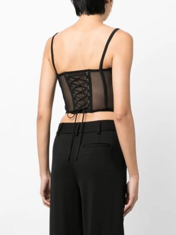 Mesh Women Black Corset Top