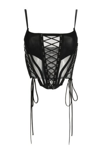 Mesh Women Black Corset Top