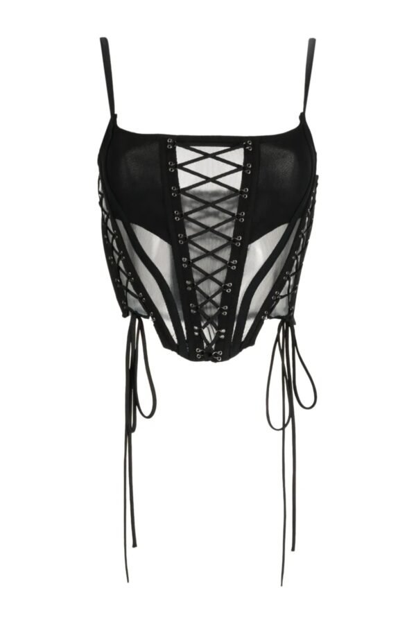 Mesh Women Black Corset Top