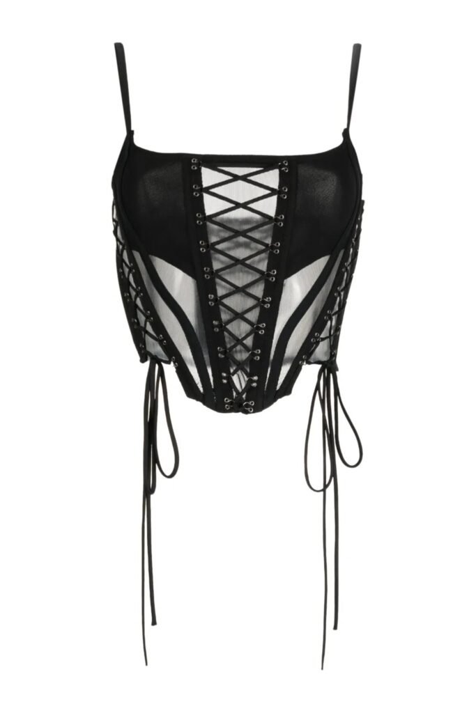 Mesh Women Black Corset Top