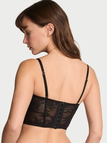 Black Mesh Strapless Corset Top