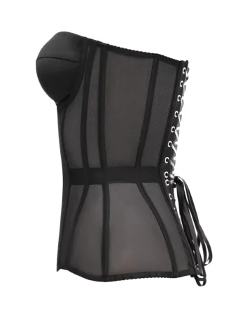 Black Underwire Mesh Women Corset Top
