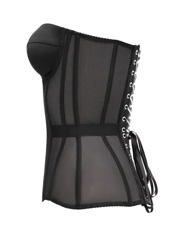 Black Underwire Mesh Women Corset Top