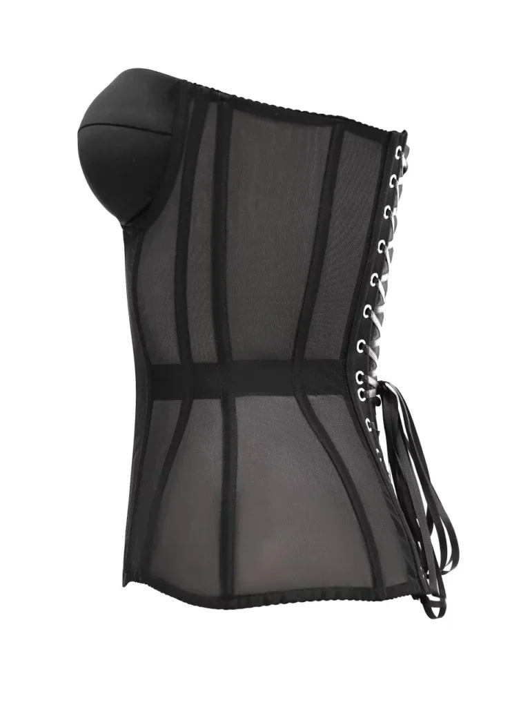 Black Underwire Mesh Women Corset Top