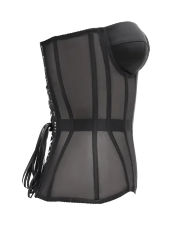 Black Underwire Mesh Women Corset Top