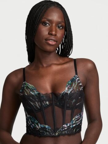 Mesh Embroidery Summer Corset Top