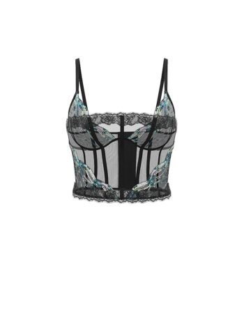 Mesh Embroidery Summer Corset Top